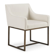 Elijah - Modern Off White & Copper Antique Brass Dining Chair - image 2