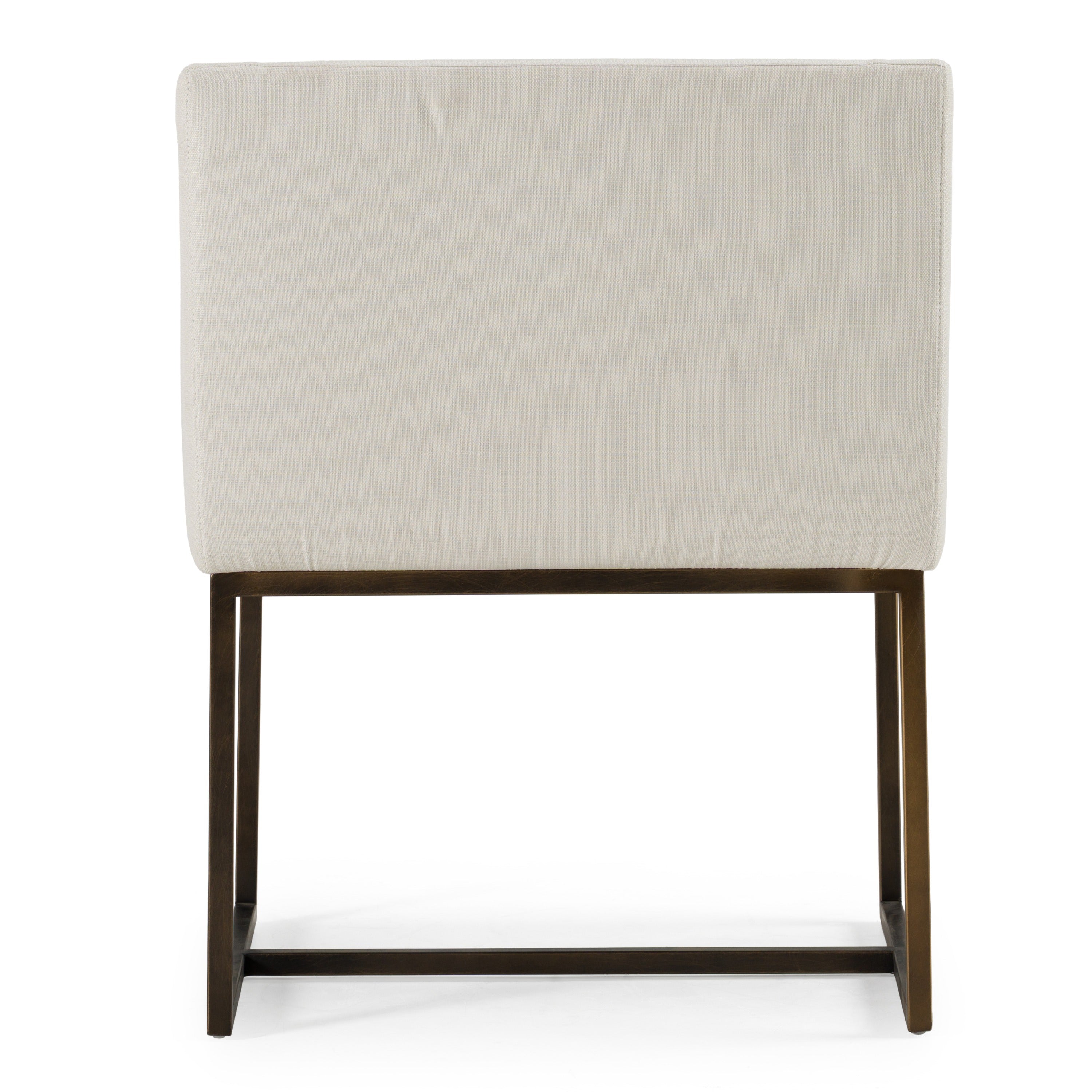 Elijah - Modern Off White & Copper Antique Brass Dining Chair - image 5