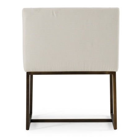 Elijah - Modern Off White & Copper Antique Brass Dining Chair - image 5