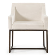 Elijah - Modern Beige & Copper Antique Brass Dining Chair