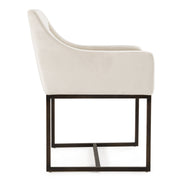 Elijah - Modern Beige & Copper Antique Brass Dining Chair - image 3