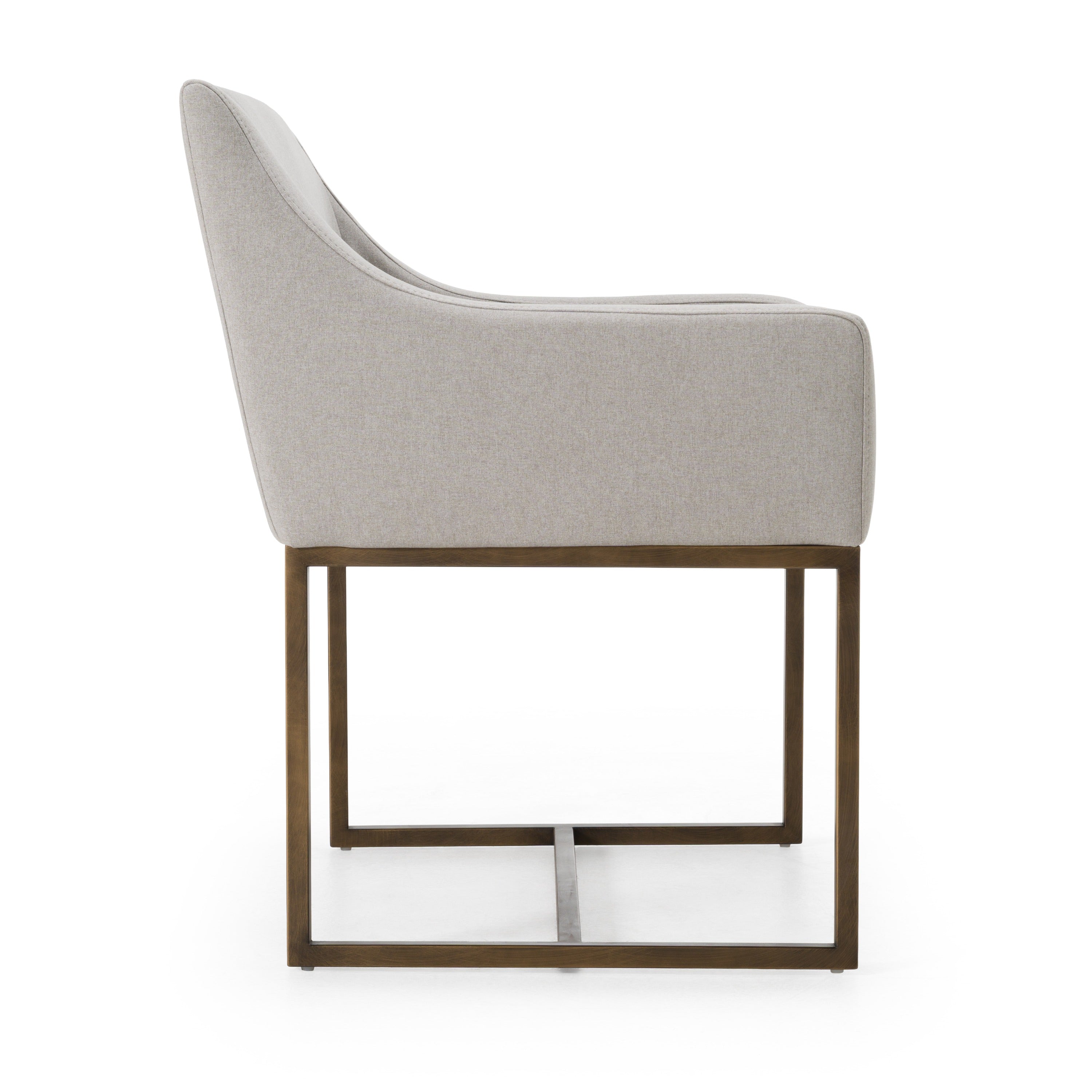 Elijah - Modern Grey & Copper Antique Brass Dining Chair - image 2