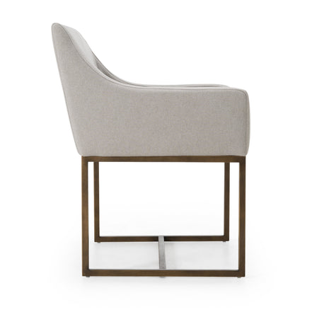 Elijah - Modern Grey & Copper Antique Brass Dining Chair - image 2