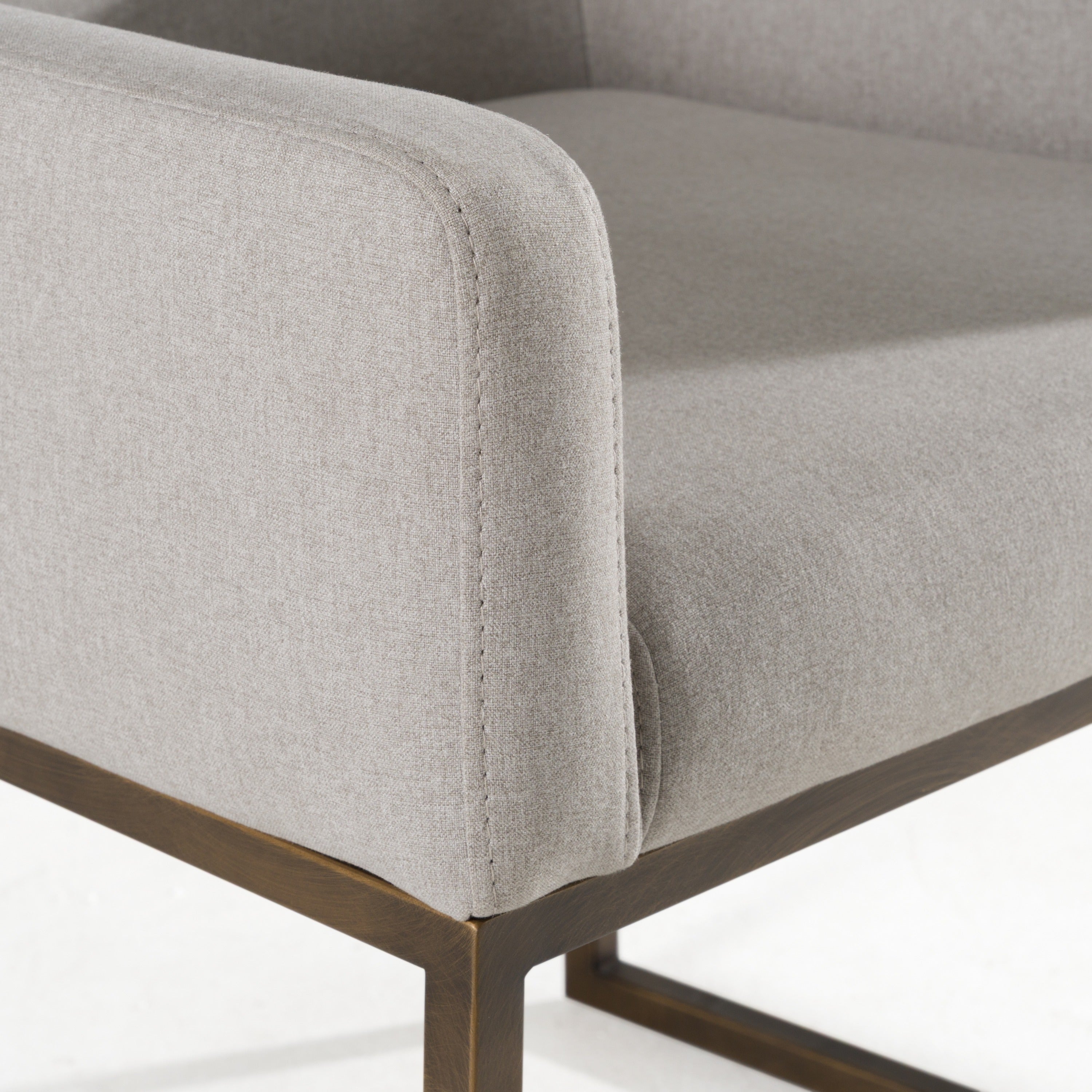 Elijah - Modern Grey & Copper Antique Brass Dining Chair - image 4