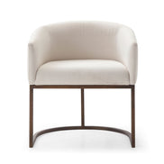 Elisa - Modern Beige Velvet & Brass Dining Chair - image 3