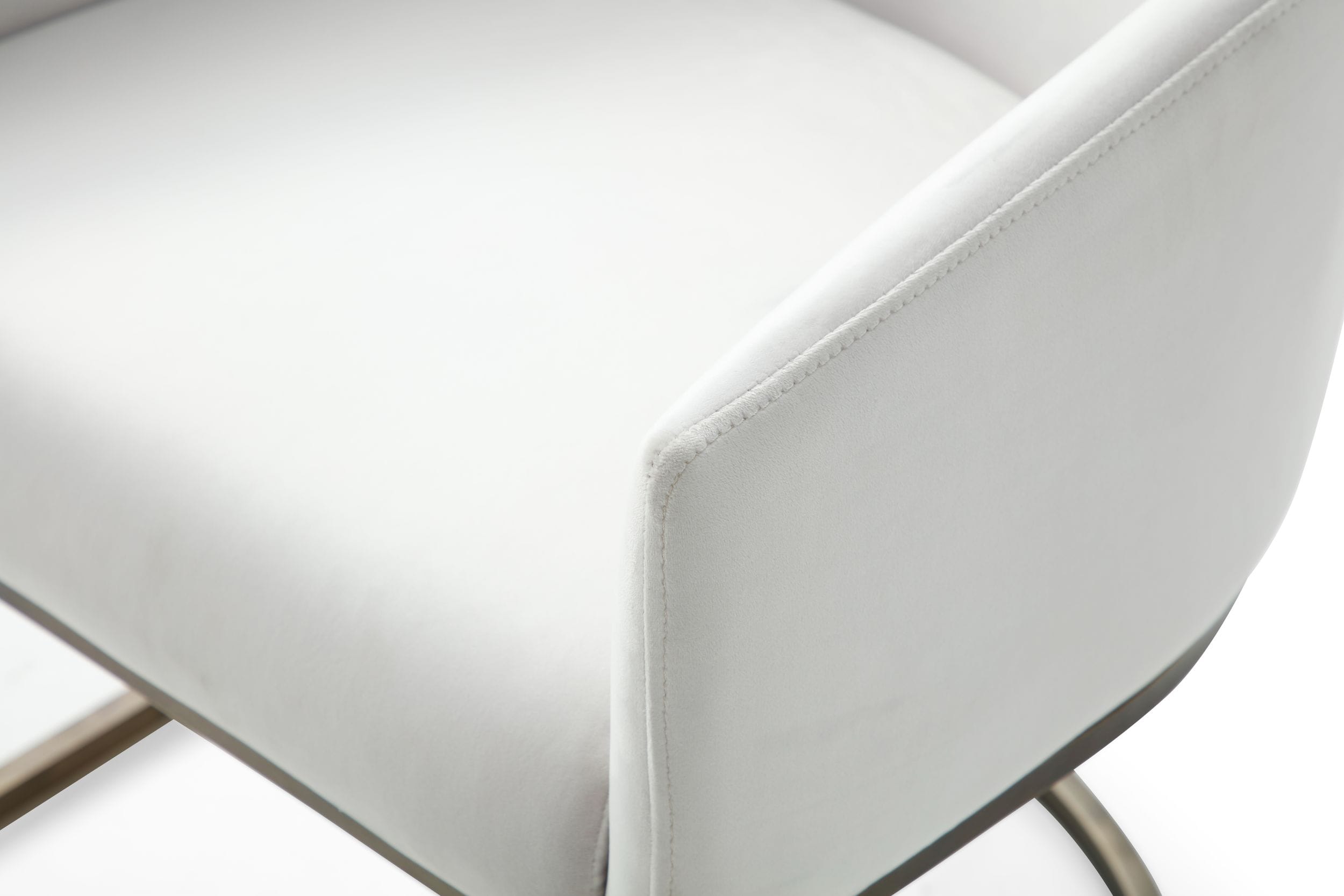 Elisa - Modern Beige Velvet & Brass Dining Chair - image 2