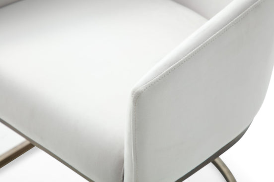 Elisa - Modern Beige Velvet & Brass Dining Chair - image 2