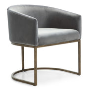 Elisa - Modern Grey Velvet & Brass Dining Chair - image 5
