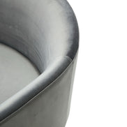 Elisa - Modern Grey Velvet & Brass Dining Chair - image 2