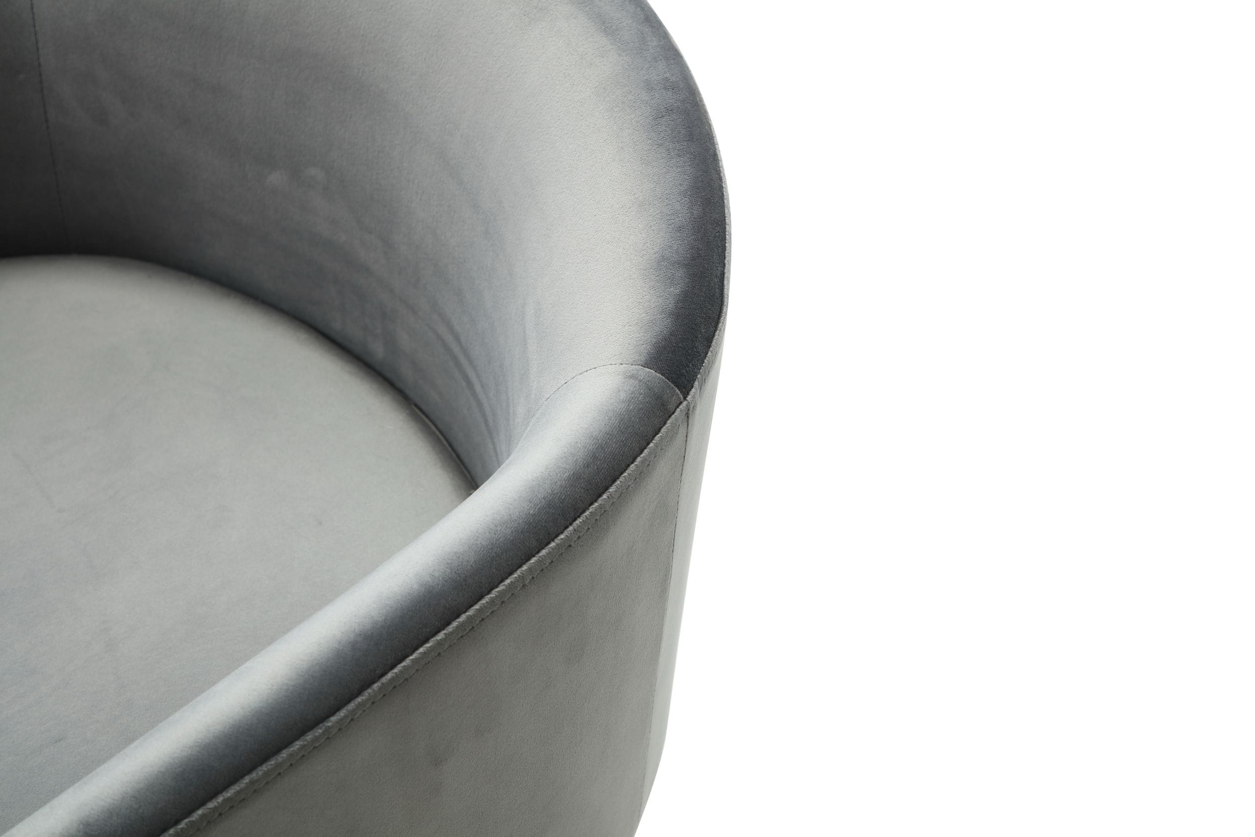 Elisa - Modern Grey Velvet & Brass Dining Chair - image 2