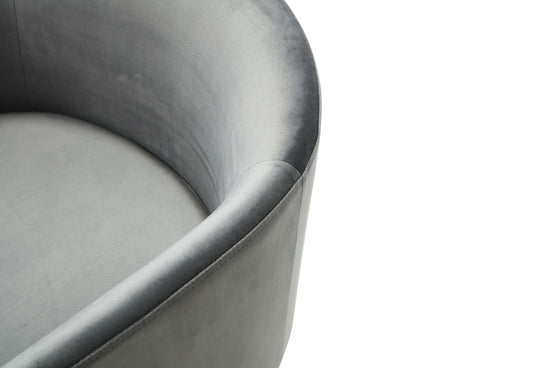 Elisa - Modern Grey Velvet & Brass Dining Chair - image 2