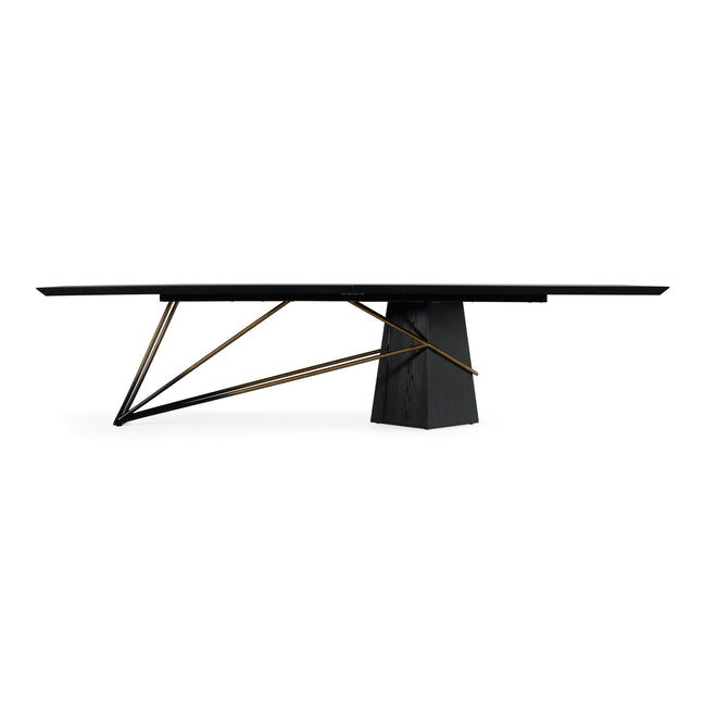 Elkhorn - Glam Black Ash + Stainless Steel 126" Dining Table