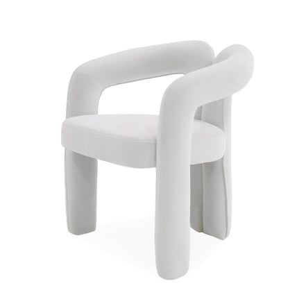 Ellen - Glam White Velvet Dining Chair