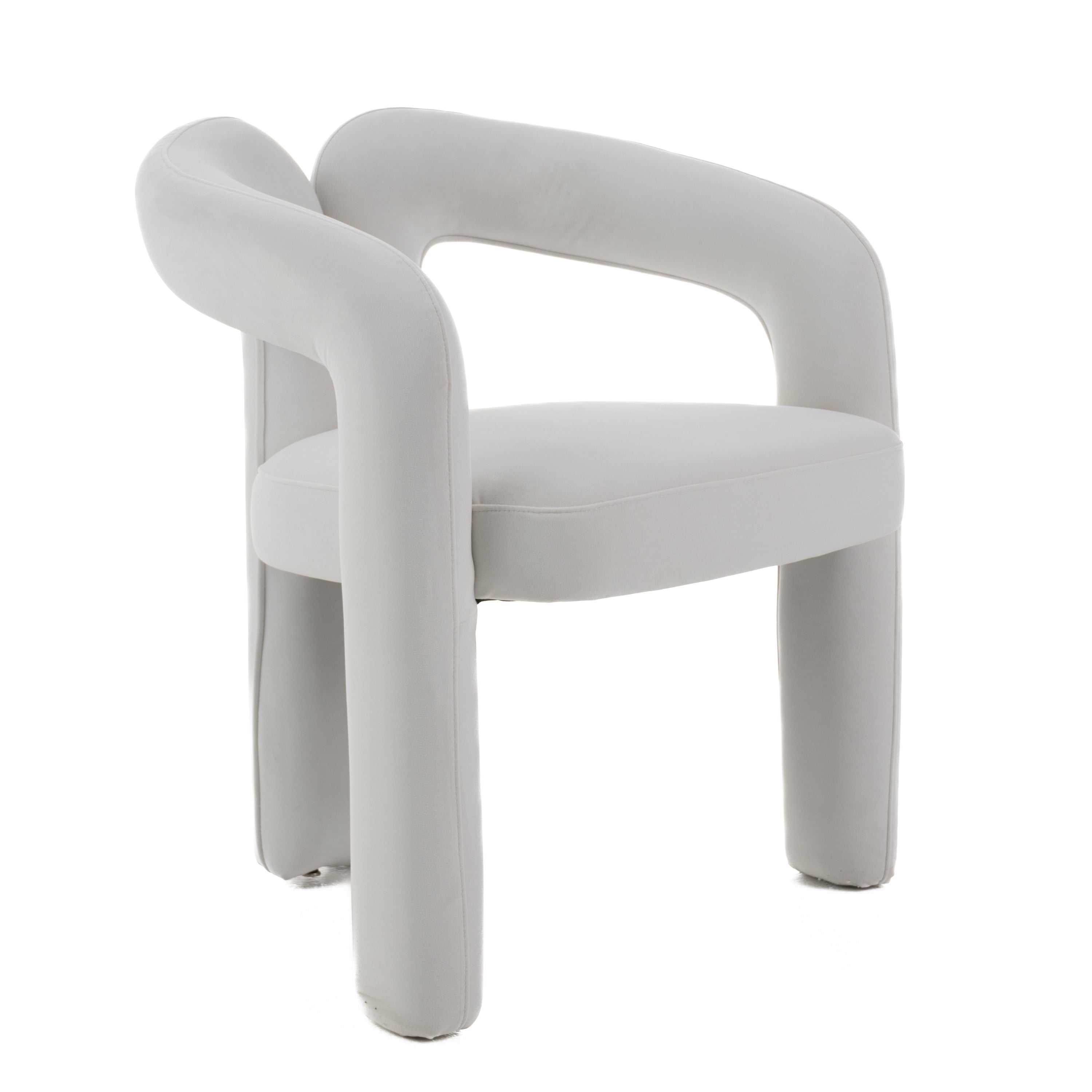 Ellen - Glam White Velvet Dining Chair - image 3