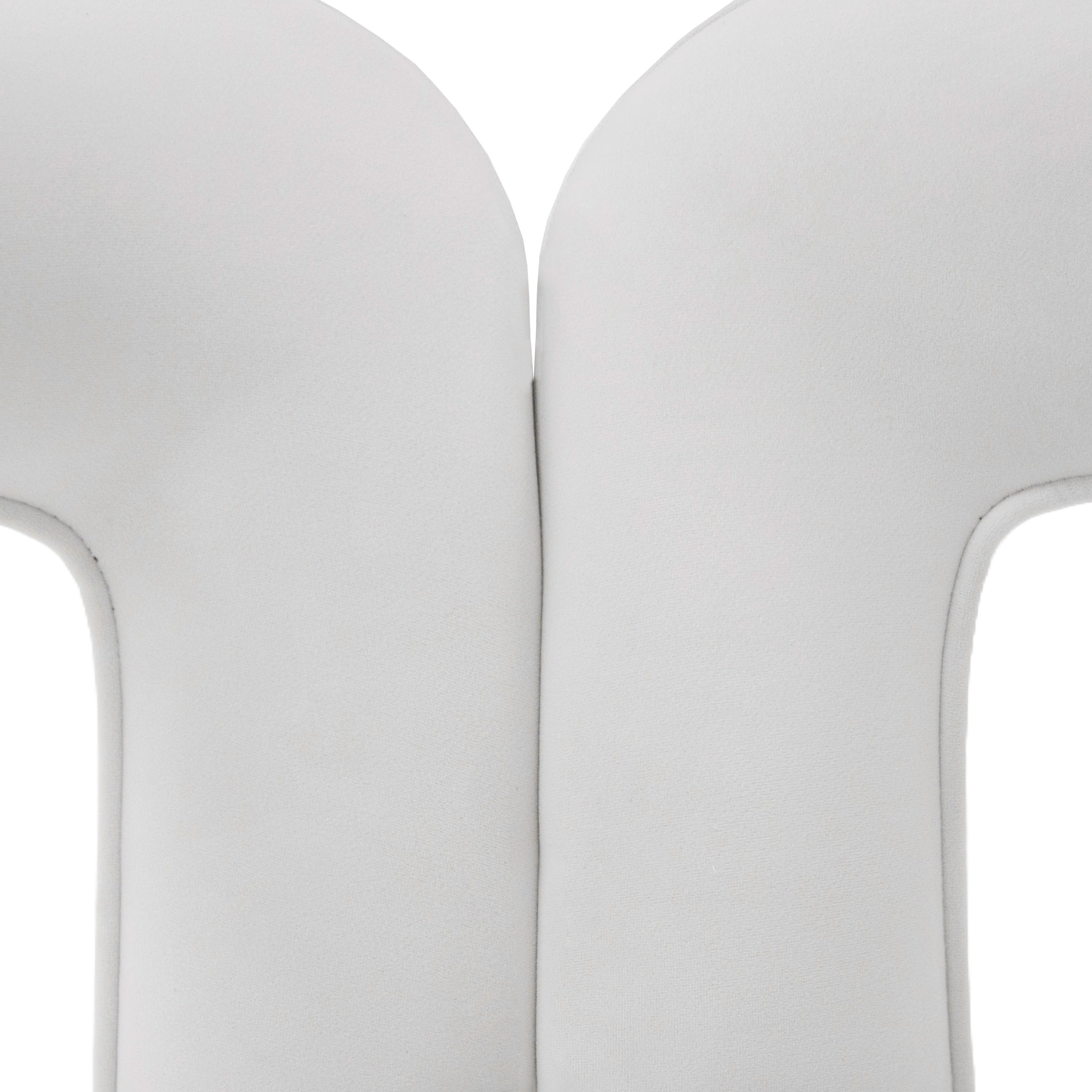 Ellen - Glam White Velvet Dining Chair - image 2