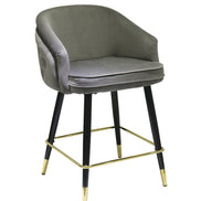 Elliot - Contemporary Grey & Black/Gold Dining Bar Stool (Set of 2) - image 5
