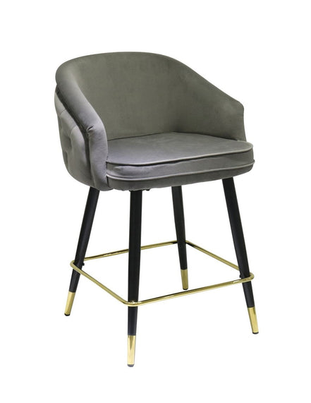 Elliot - Contemporary Grey & Black/Gold Dining Bar Stool (Set of 2) - image 5
