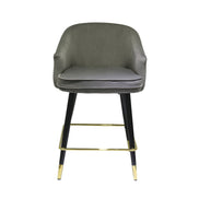 Elliot - Contemporary Grey & Black/Gold Dining Bar Stool (Set of 2)