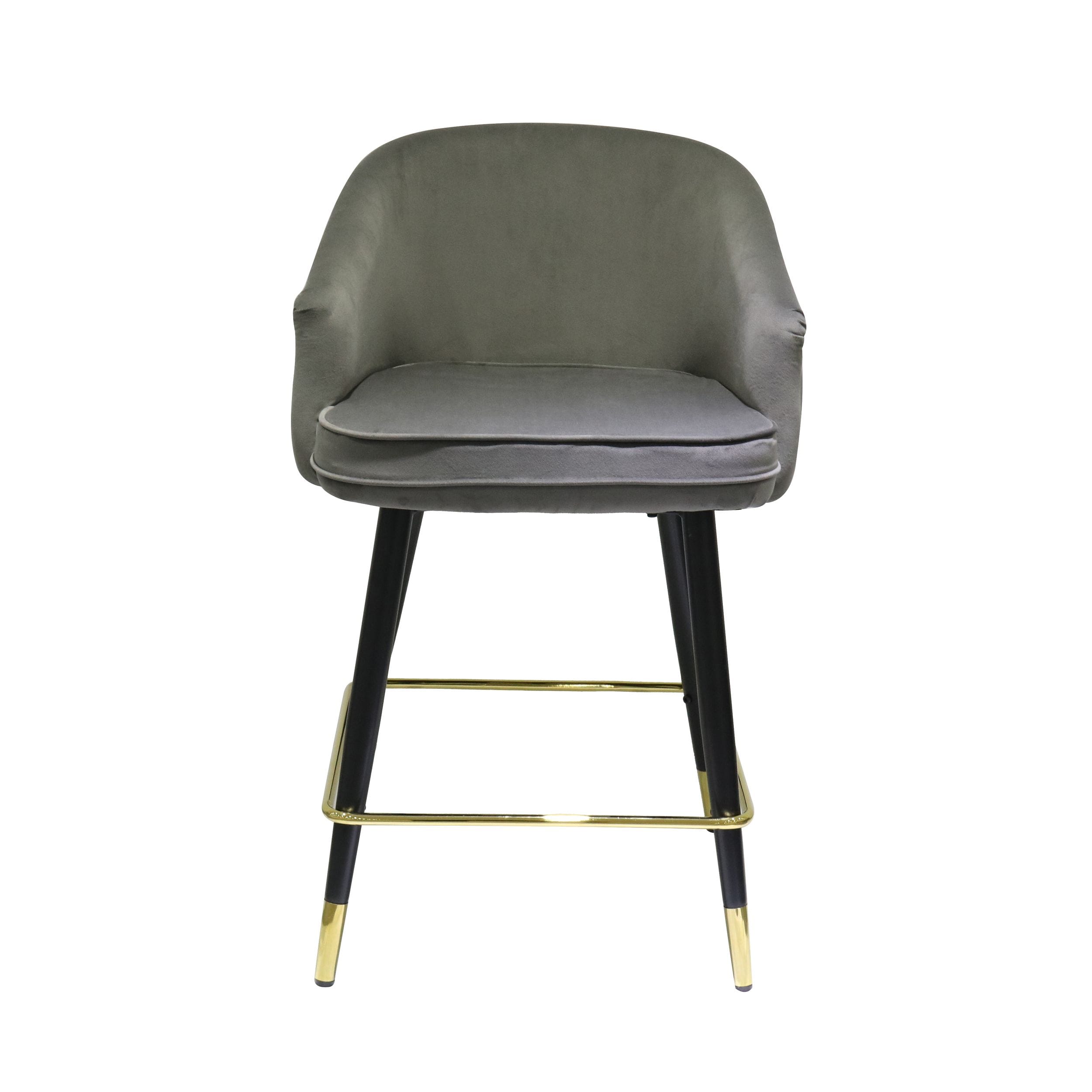 Elliot - Contemporary Grey & Black/Gold Dining Bar Stool (Set of 2)