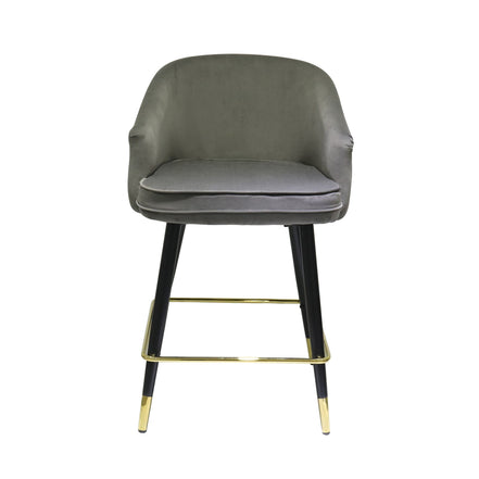 Elliot - Contemporary Grey & Black/Gold Dining Bar Stool (Set of 2)
