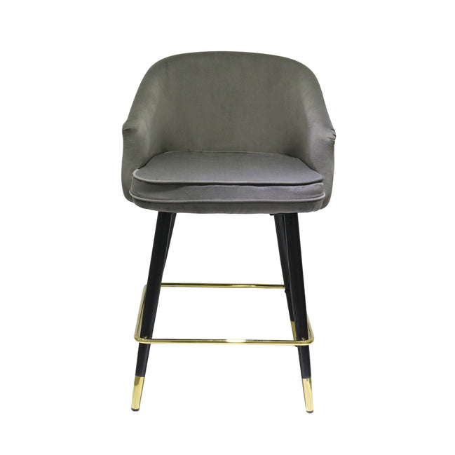 Elliot - Contemporary Grey & Black/Gold Dining Bar Stool (Set of 2)