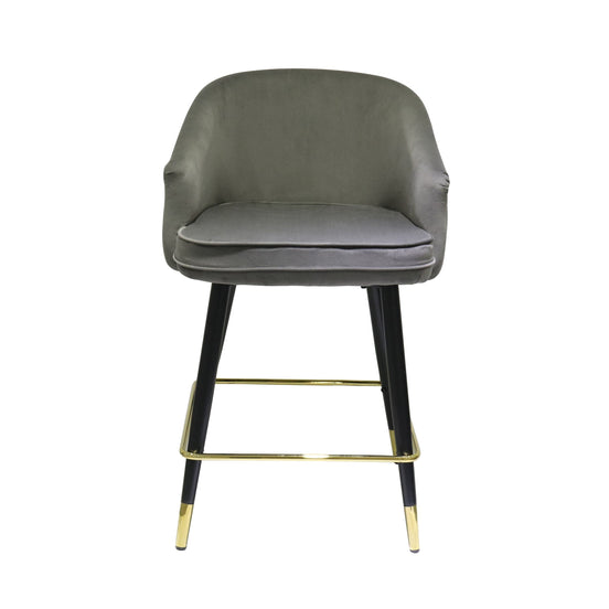 Elliot - Contemporary Grey & Black/Gold Dining Bar Stool (Set of 2)