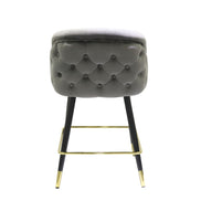 Elliot - Contemporary Grey & Black/Gold Dining Bar Stool (Set of 2) - image 3