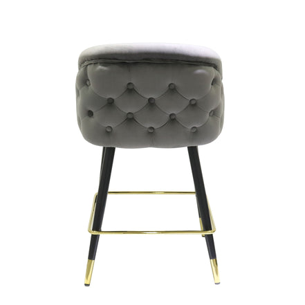 Elliot - Contemporary Grey & Black/Gold Dining Bar Stool (Set of 2) - image 3