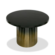 Elmira - Glam Black Ash + Gradient Stainless Steel Round Dining Table - image 4