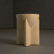 Elsa - Modern Beige Concrete Round End Table - image 2