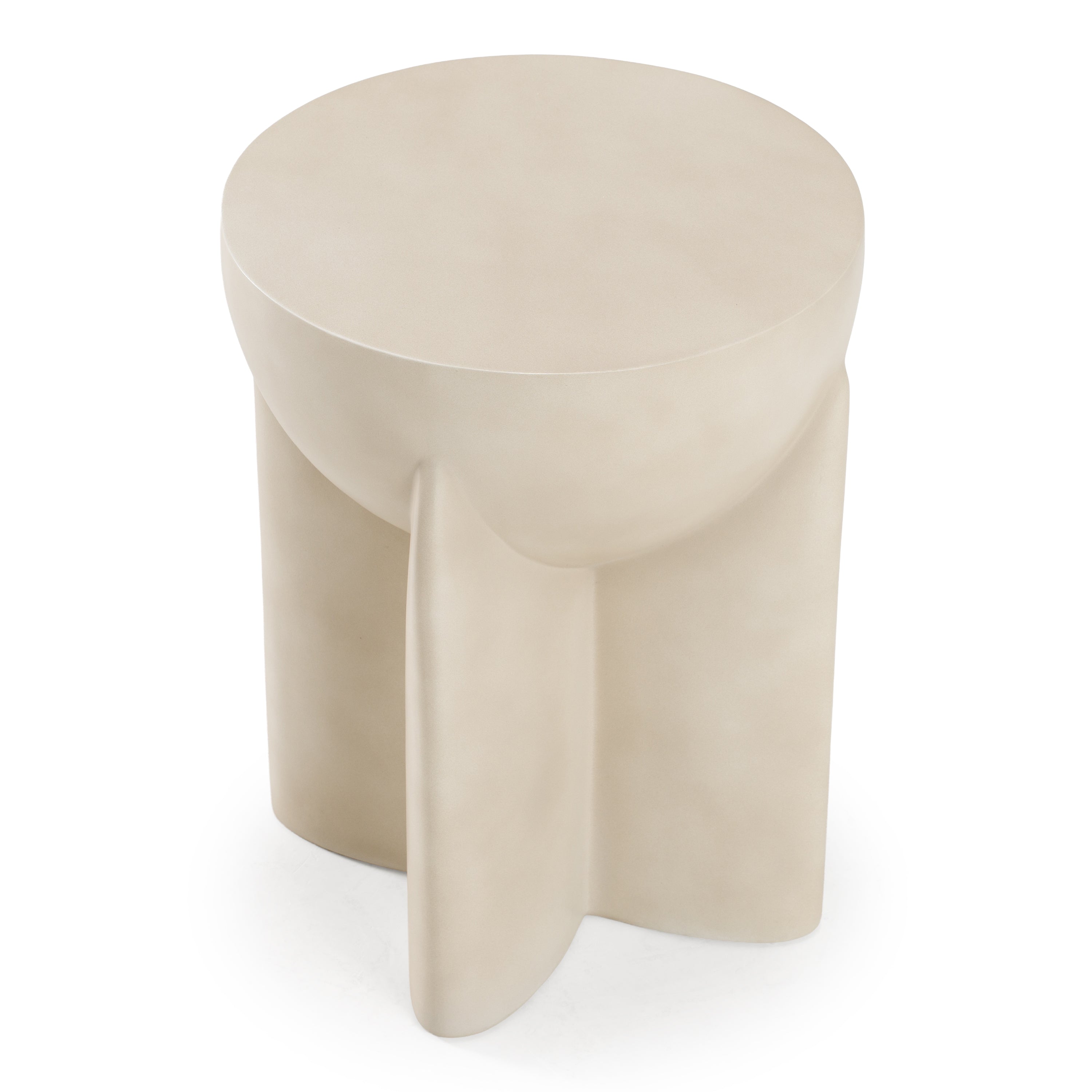Elsa - Modern Oyster Concrete Round End Table - image 4