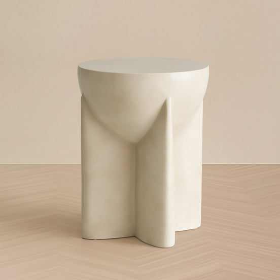 Elsa - Modern Oyster Concrete Round End Table - image 2