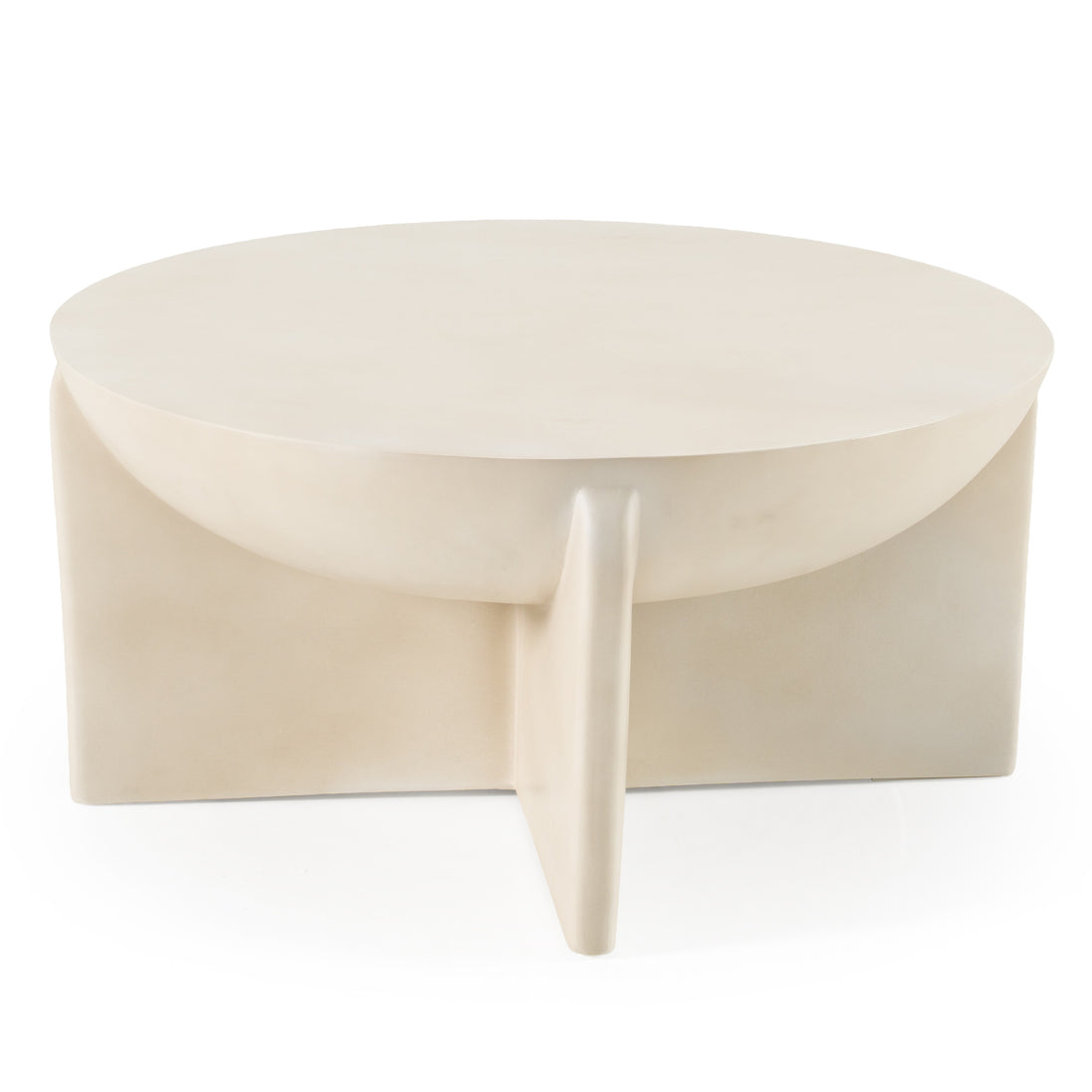 Elsa - Modern Oyster Concrete Round Coffee Table