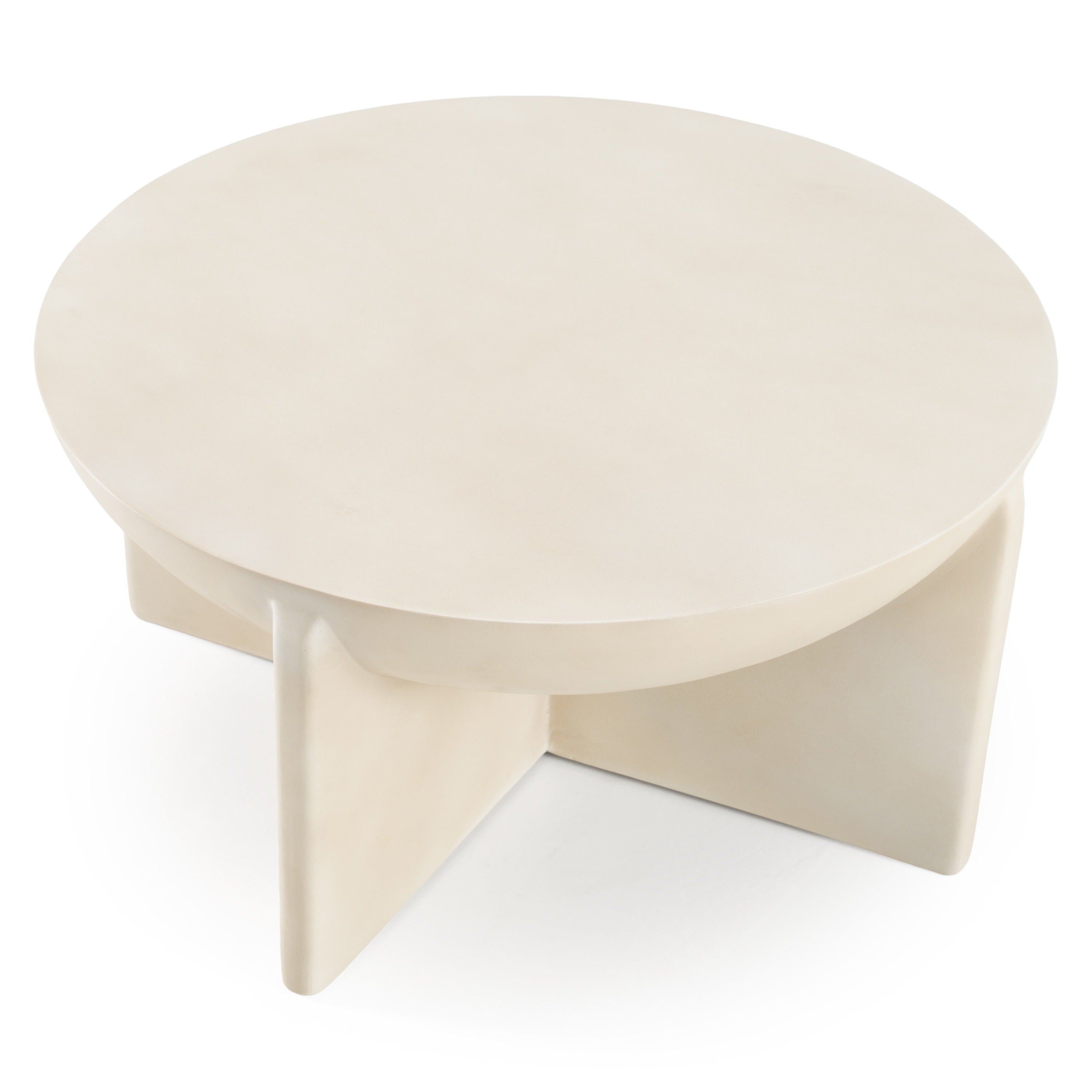 Elsa - Modern Oyster Concrete Round Coffee Table - image 2