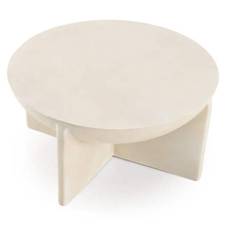Elsa - Modern Oyster Concrete Round Coffee Table - image 2