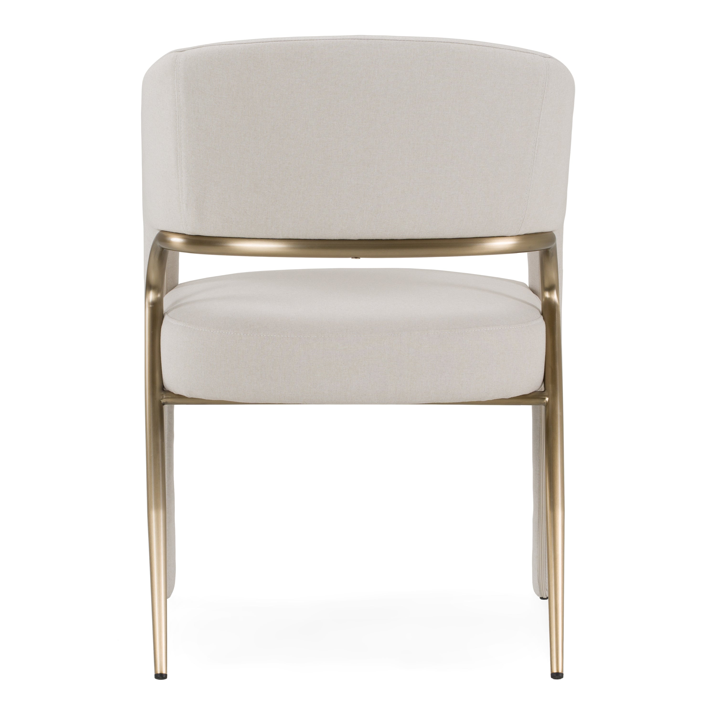 Elson - Modern Off-White Fabric + Antique Brass Dining Chair - image 3