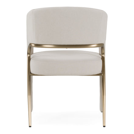 Elson - Modern Off-White Fabric + Antique Brass Dining Chair - image 3