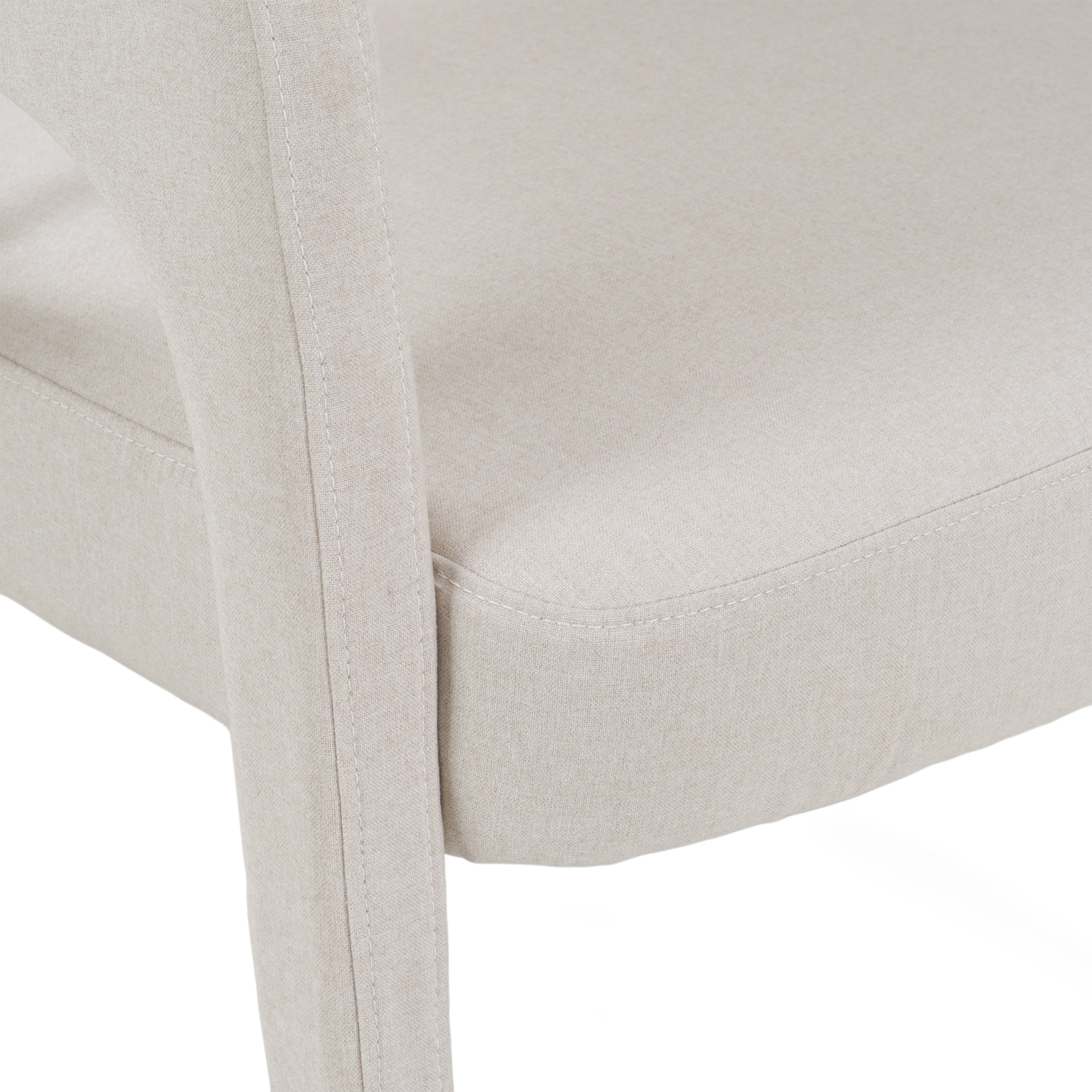 Elson - Modern Off-White Fabric + Antique Brass Dining Chair - image 4