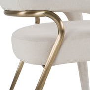 Elson - Modern Off-White Fabric + Antique Brass Dining Chair - image 5