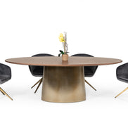 Yara Modern Grey Velvet & Bronze Dining Chair - image 2