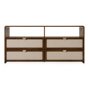 Emilio - Modern Natural Burlap + Walnut Dresser - image 3