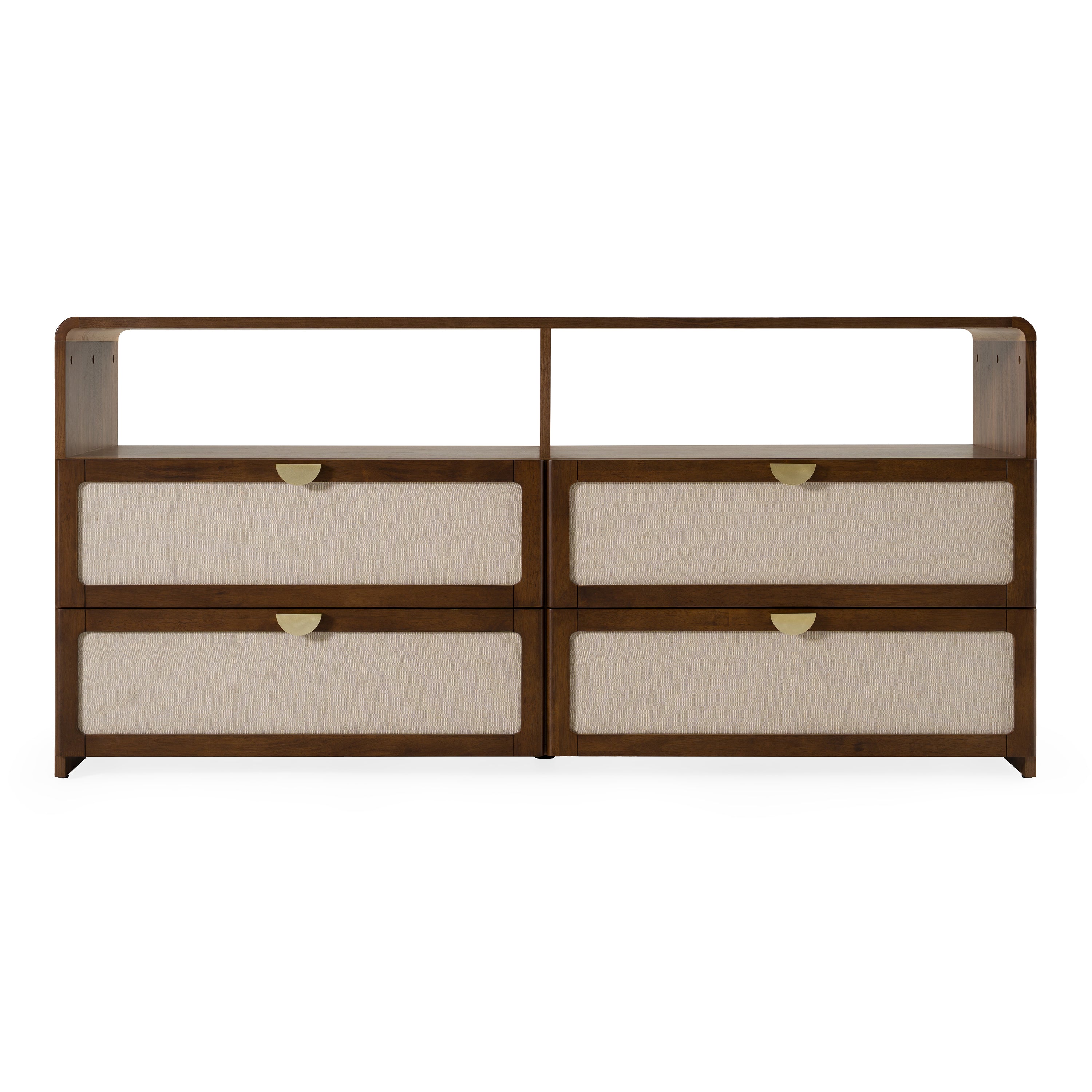 Emilio - Modern Natural Burlap + Walnut Dresser - image 3