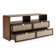 Emilio - Modern Natural Burlap + Walnut Dresser - image 5