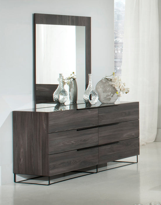 Enzo Italian Modern Grey Oak Mirror