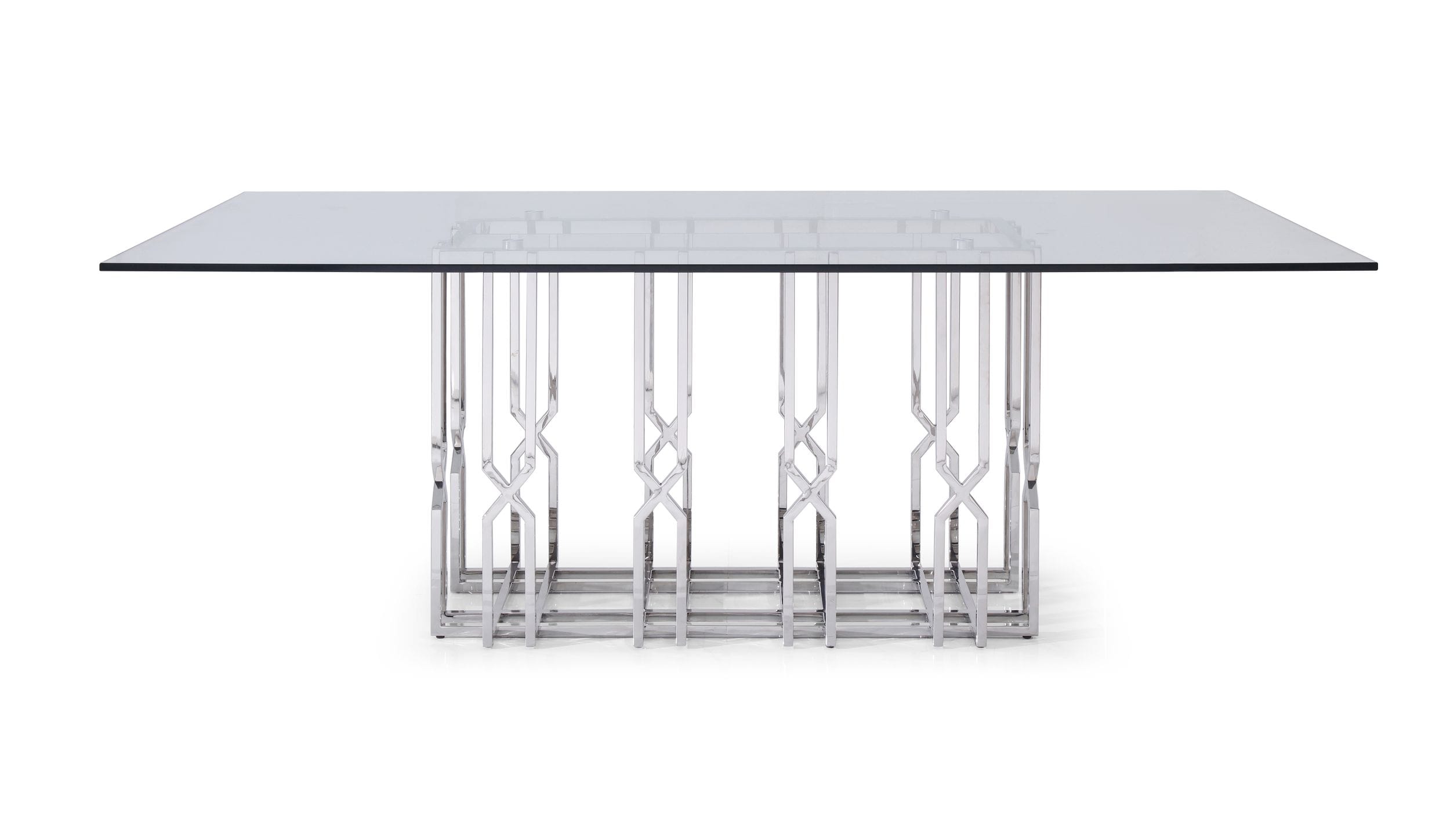 Ericson - Modern Glass & Stainless Steel Dining Table - image 2