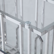 Ericson - Modern Glass & Stainless Steel Dining Table - image 3