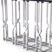 Ericson - Modern Glass & Stainless Steel Dining Table - image 4