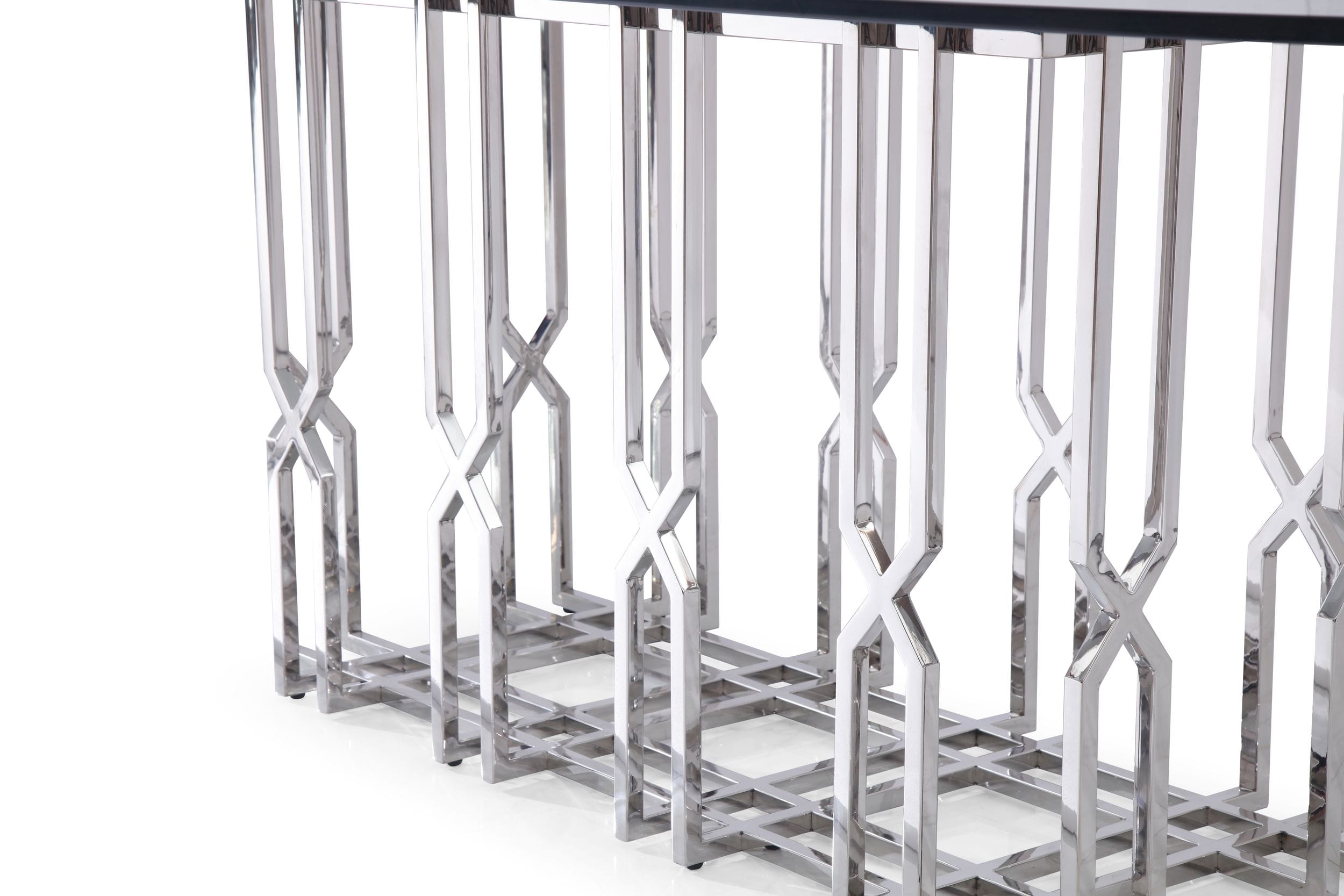 Ericson - Modern Glass & Stainless Steel Dining Table - image 4