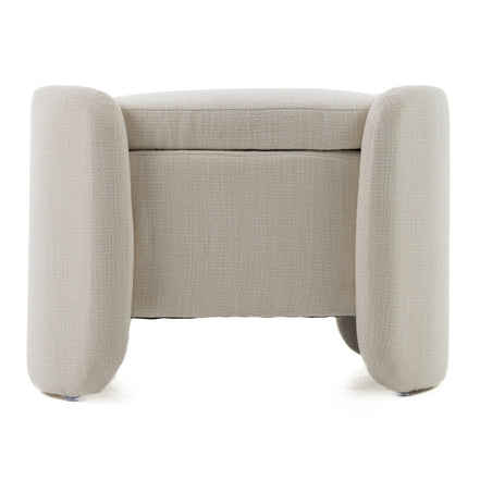 Erin - Modern Cream Fabric Storage Ottoman - image 4