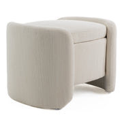 Erin - Modern Cream Fabric Storage Ottoman - image 5
